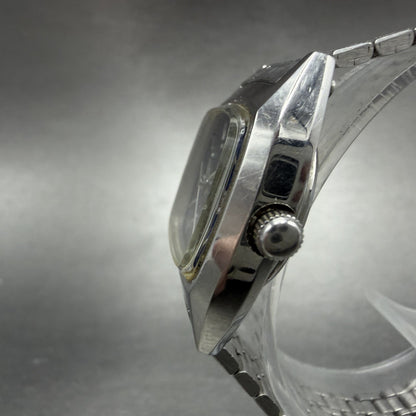 Orient Watch Women 24mm Blue Dial Silver Tone Day date Rectangle New Battery2