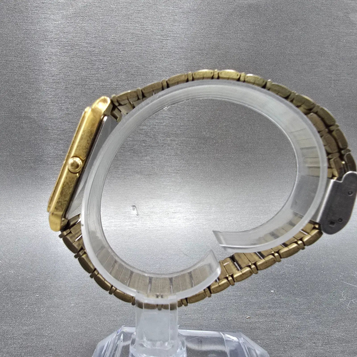 Seiko Tank Watch Men 26mm Champagne Dial Gold Rectangle V701-5J00 PARTS VTG7