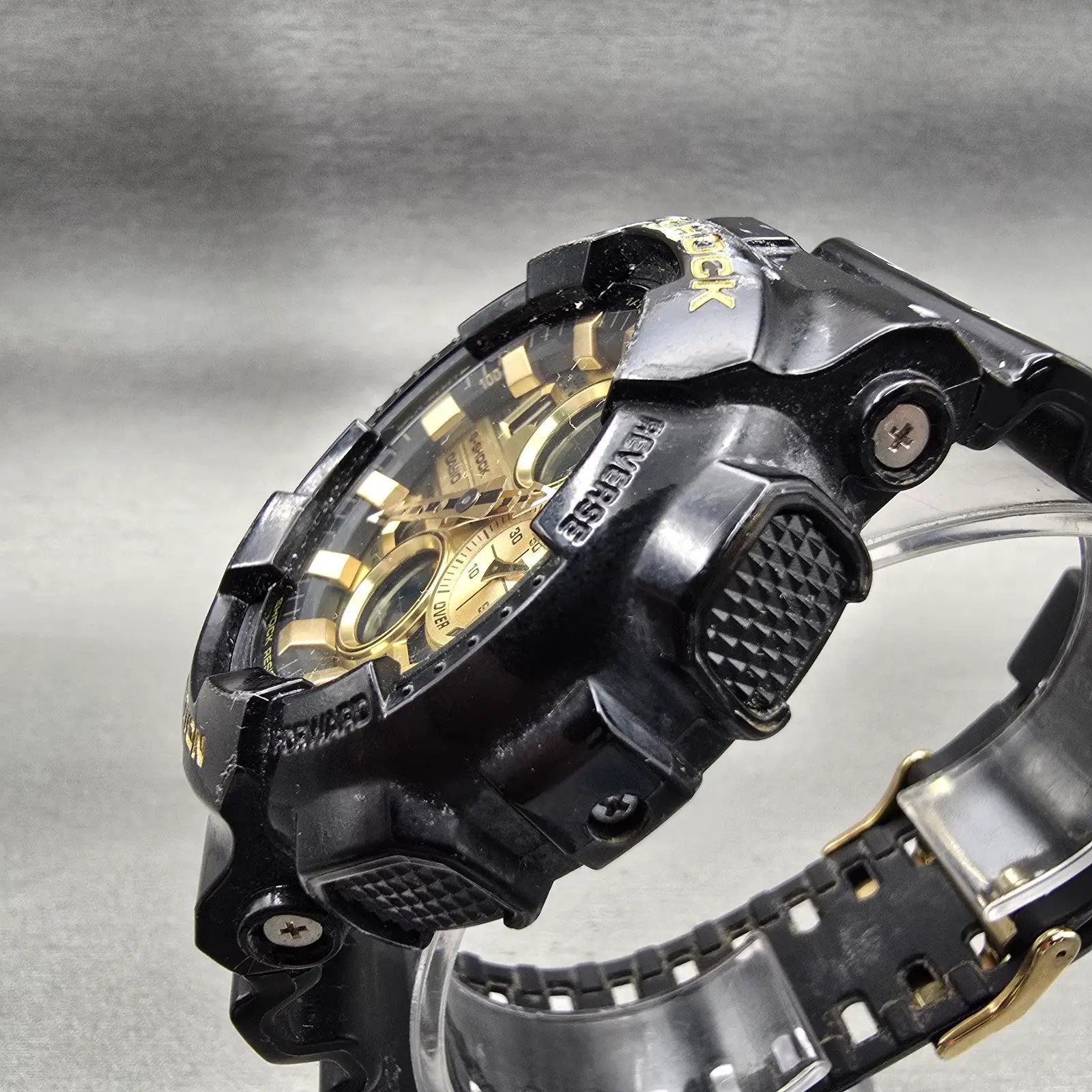 Casio G-Shock GA-140GB Watch Men 50mm Gold Black Chronograph Alarm New Battery2