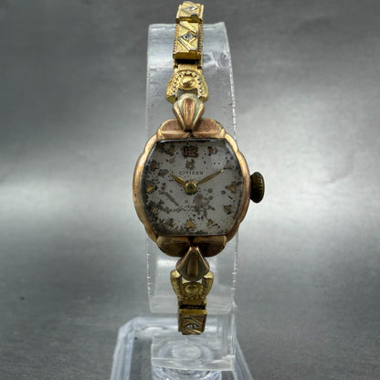 Citizen Watch Women 17mm White Dial Gold Filled Round Manual Wind Runs VTG5