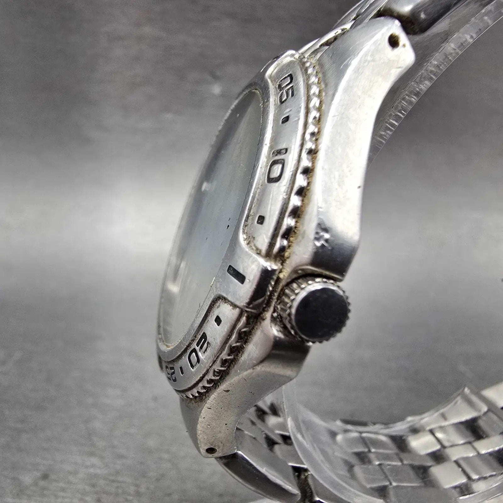 Fossil Blue Dive Watch Men 40mm Gray Dial Steel Daydate Sun Moon BQ-9135 New Bat2