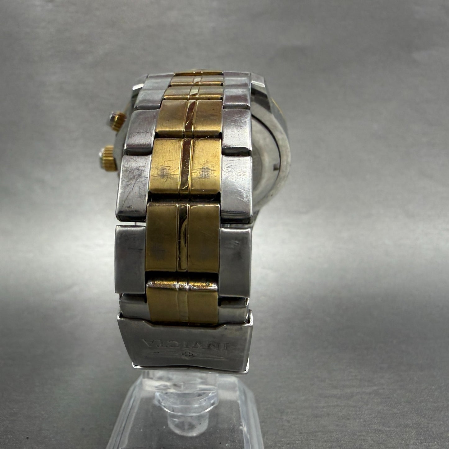 Invicta Specialty Chronograph Watch Men 46mm Silver Dial TwoTone Date 17441 Runs7