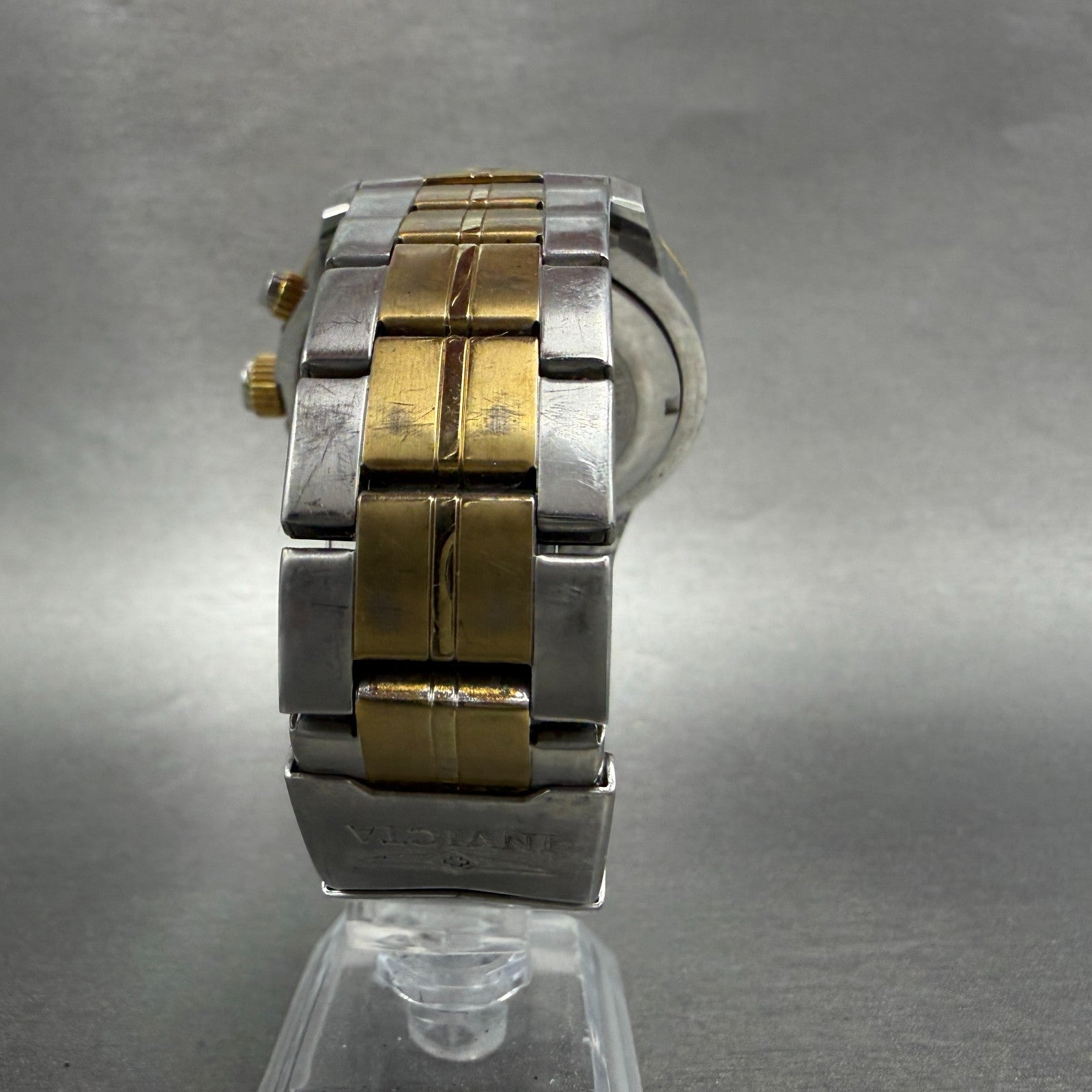 Invicta Specialty Chronograph Watch Men 46mm Silver Dial TwoTone Date 17441 Runs7
