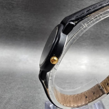 Seiko Watch Women 24mm Black Dial Black Tone Round 2Y00-0G49 New Battery JP2