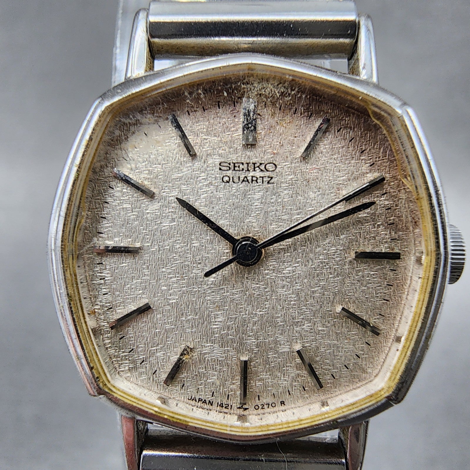 Seiko Watch Women 22mm Silver Dial Silver Tone Octagon 14215140 New Battery1