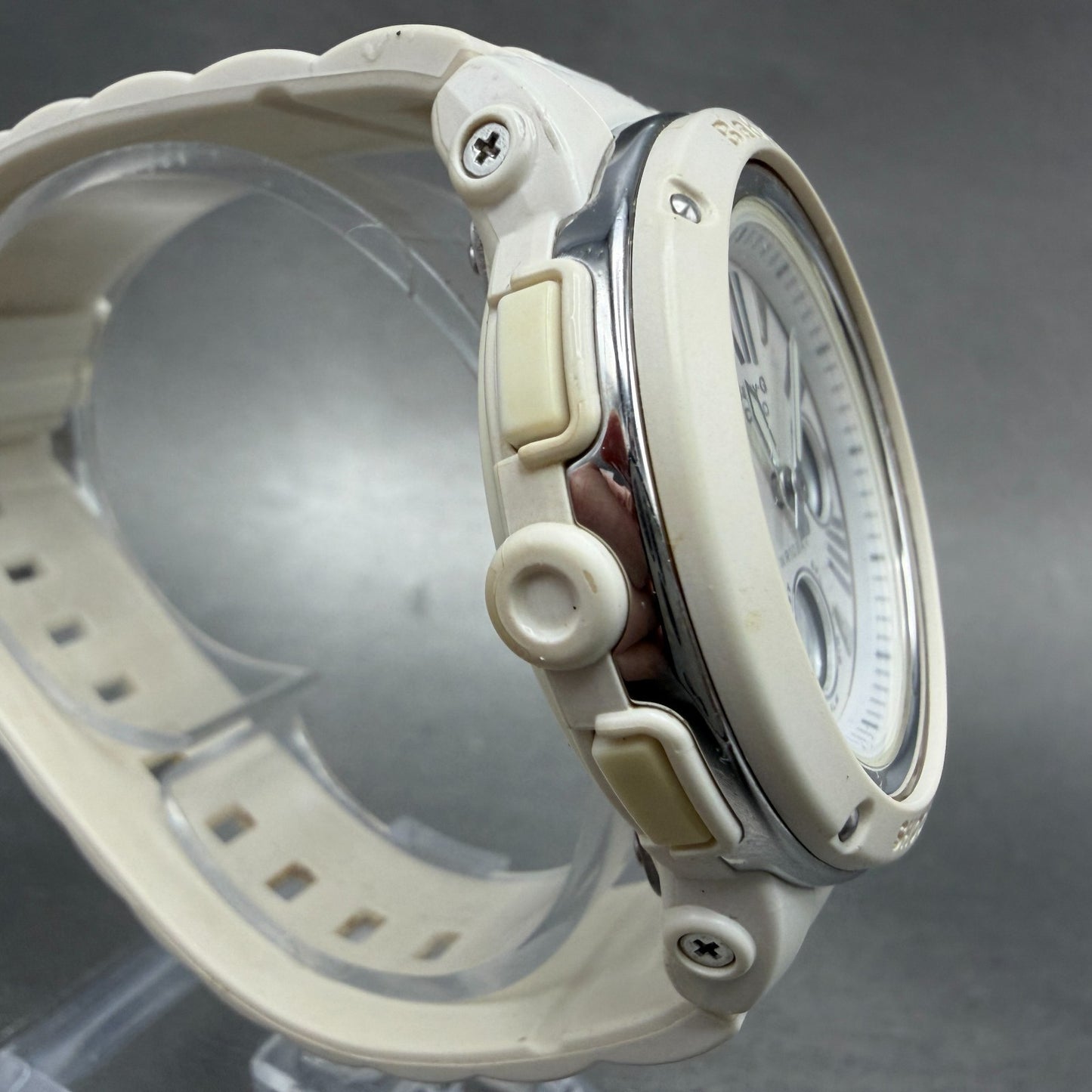Casio Baby-G Watch Women 43mm Analog Digital White Alarm Chrono BGA-152 NewBatKL3
