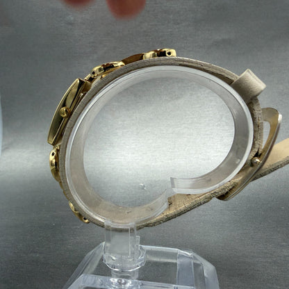 Guess Watch Women 18mm Champagne Dial Gold Tone Rectangle New battery6