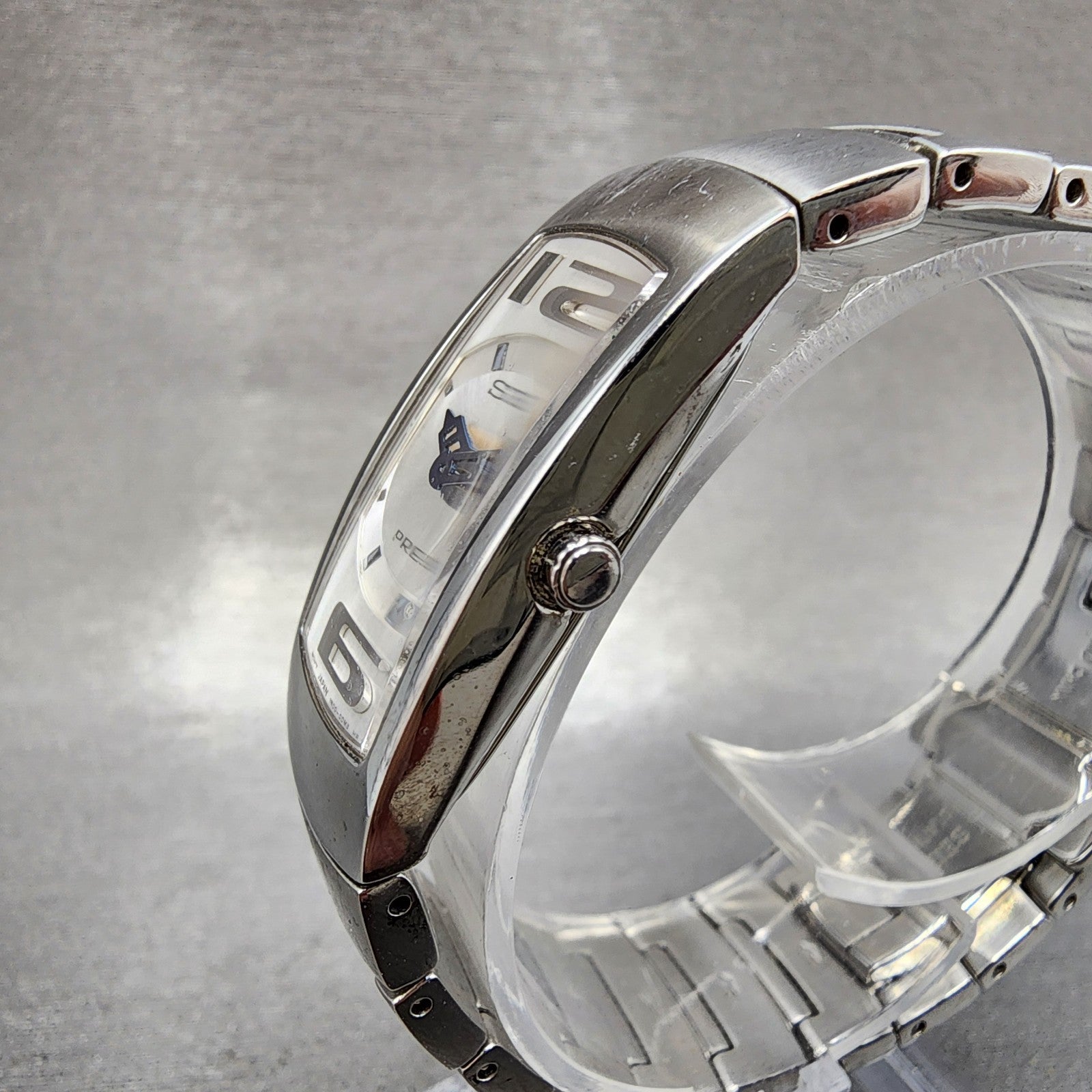 Seiko Premier Tank Watch Women 18mm Silver Dial Silver Tone 1n000cl0 NewBattery2