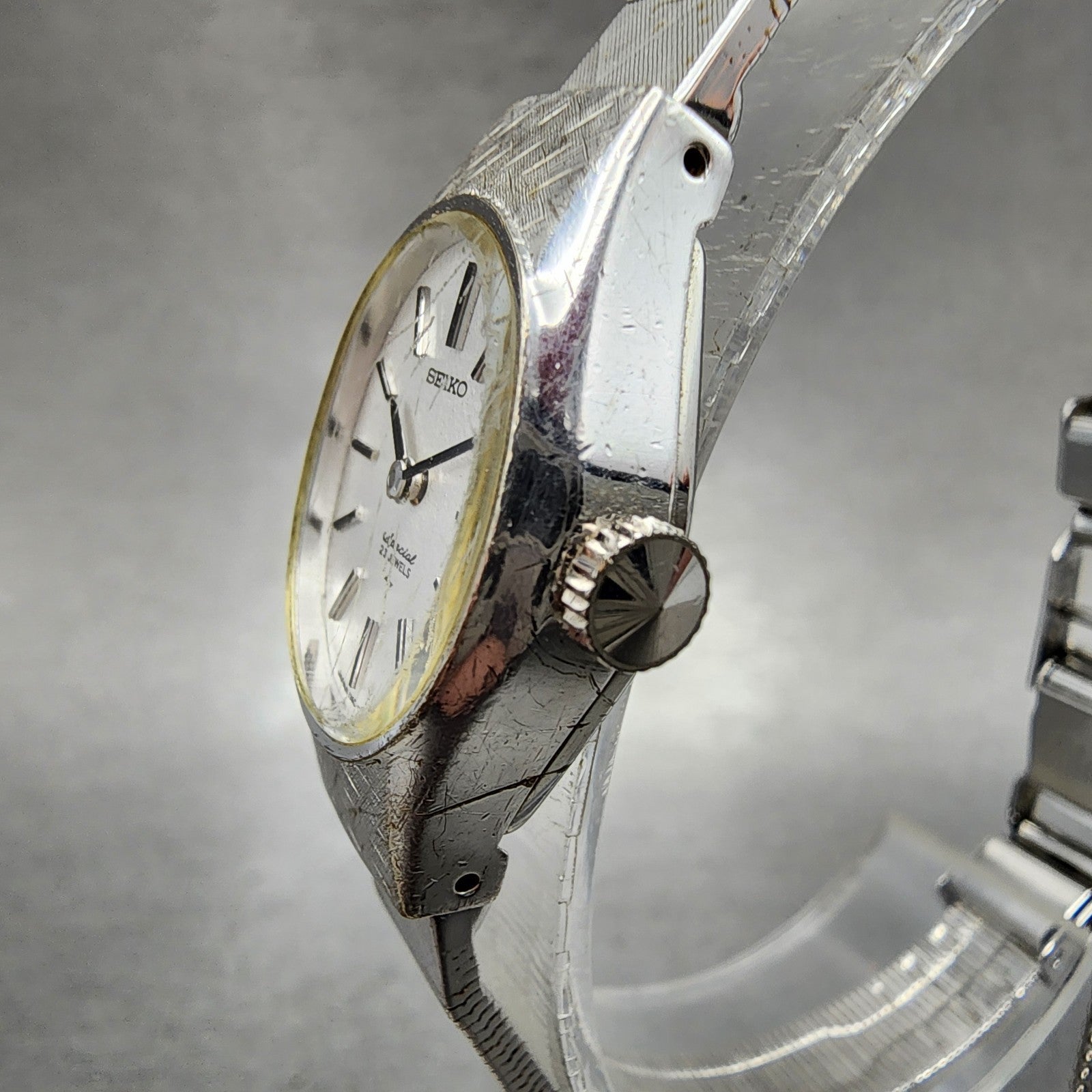 Seiko Special Watch Women 19mm White Dial White Gold Plated Manual Wind Runs2