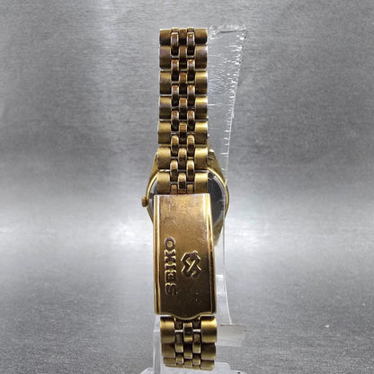Seiko President Watch Women 24mm Black Dial Gold Daydate Round New Battery VTG7