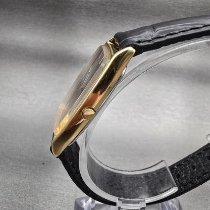 Seiko Tank Watch Men 25mm Gray Dial Gold Tone Rectangle 7430-5550 New Battery2