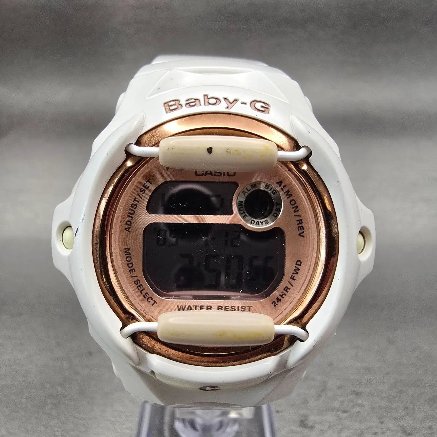 Casio Baby-G BG-169G Watch Women 43mm Rose Gold Dial White Chrono Alarm New Batt1