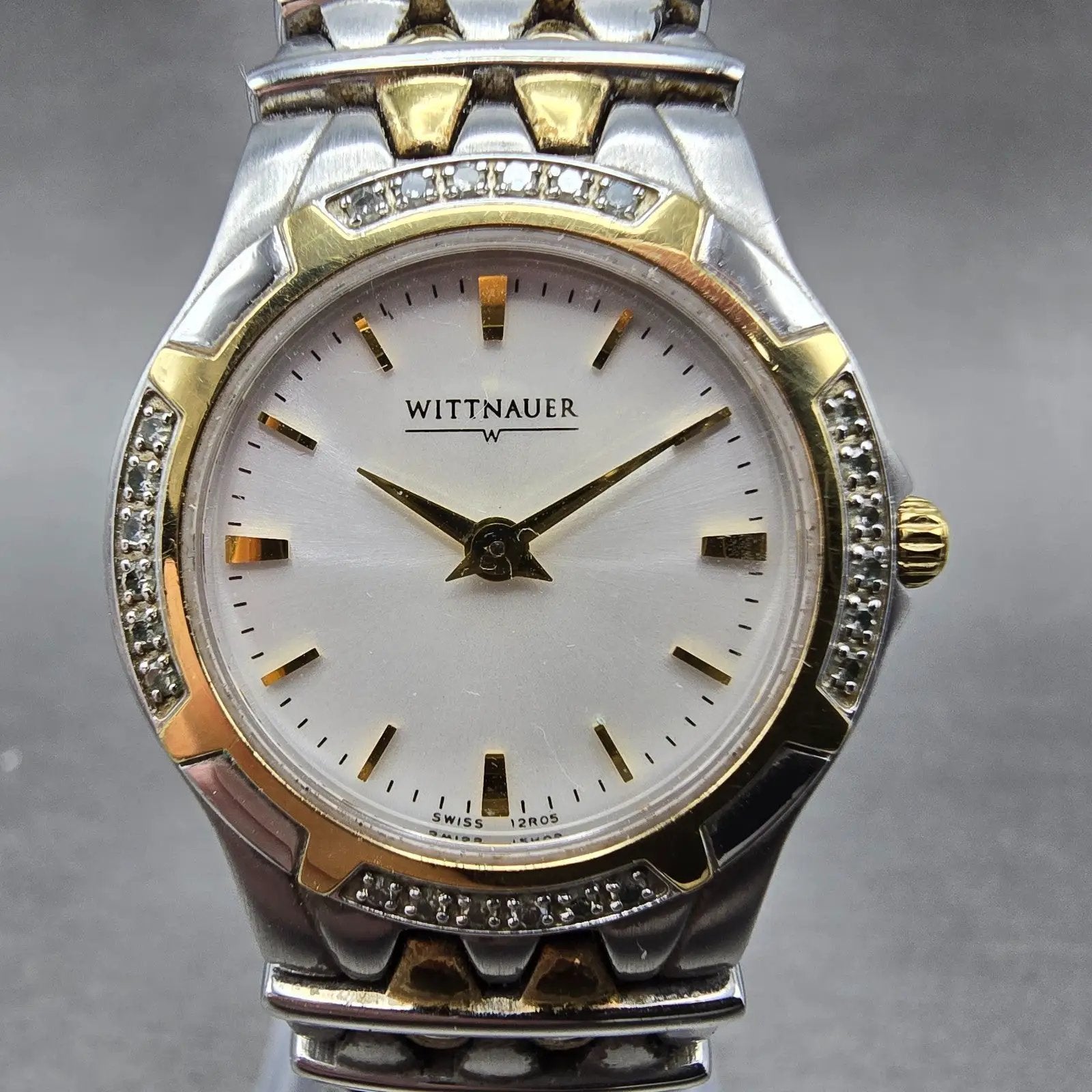 Wittnauer Watch Women 25mm White Dial Silver Tone Round 12R05 New Battery0
