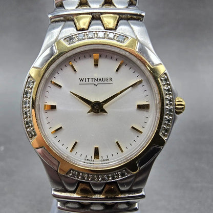 Wittnauer Watch Women 25mm White Dial Silver Tone Round 12R05 New Battery0