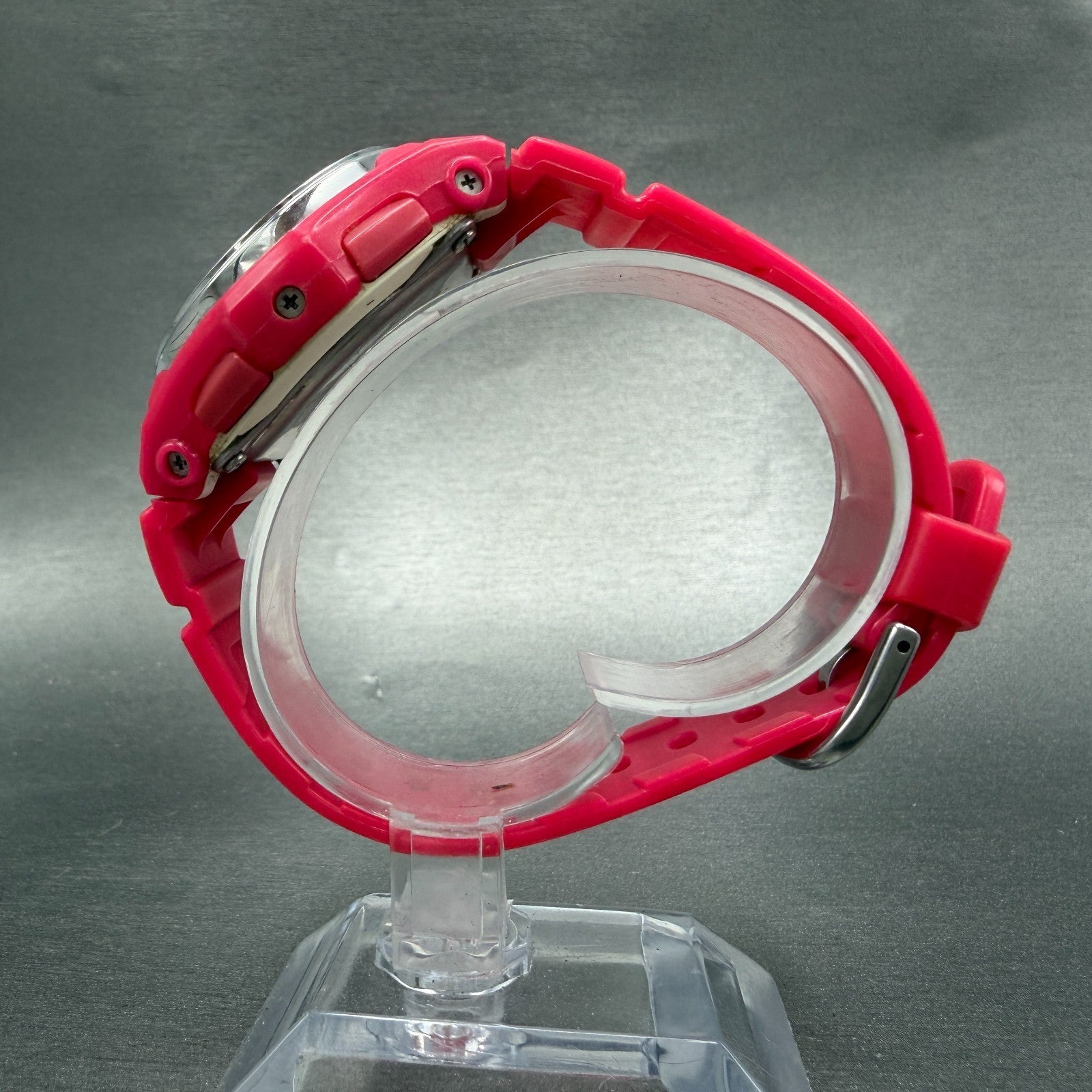Casio Baby-G BGA-103 Watch Women 39mm Silver Dial Pink Analog Digital New batt6