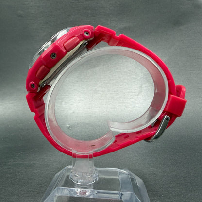 Casio Baby-G BGA-103 Watch Women 39mm Silver Dial Pink Analog Digital New batt6