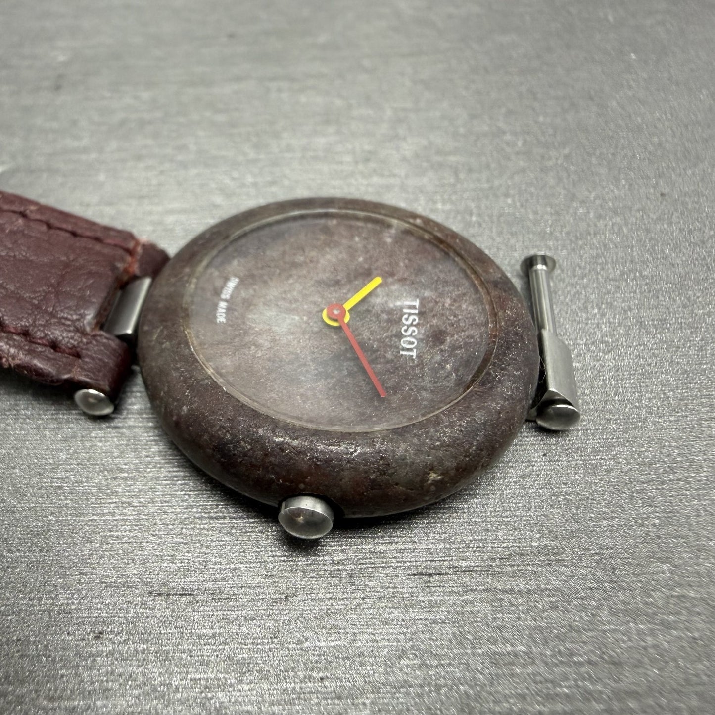 Tissot Rock Watch Women 30mm Brown Stone Dial Stone Case Round R150PARTS6