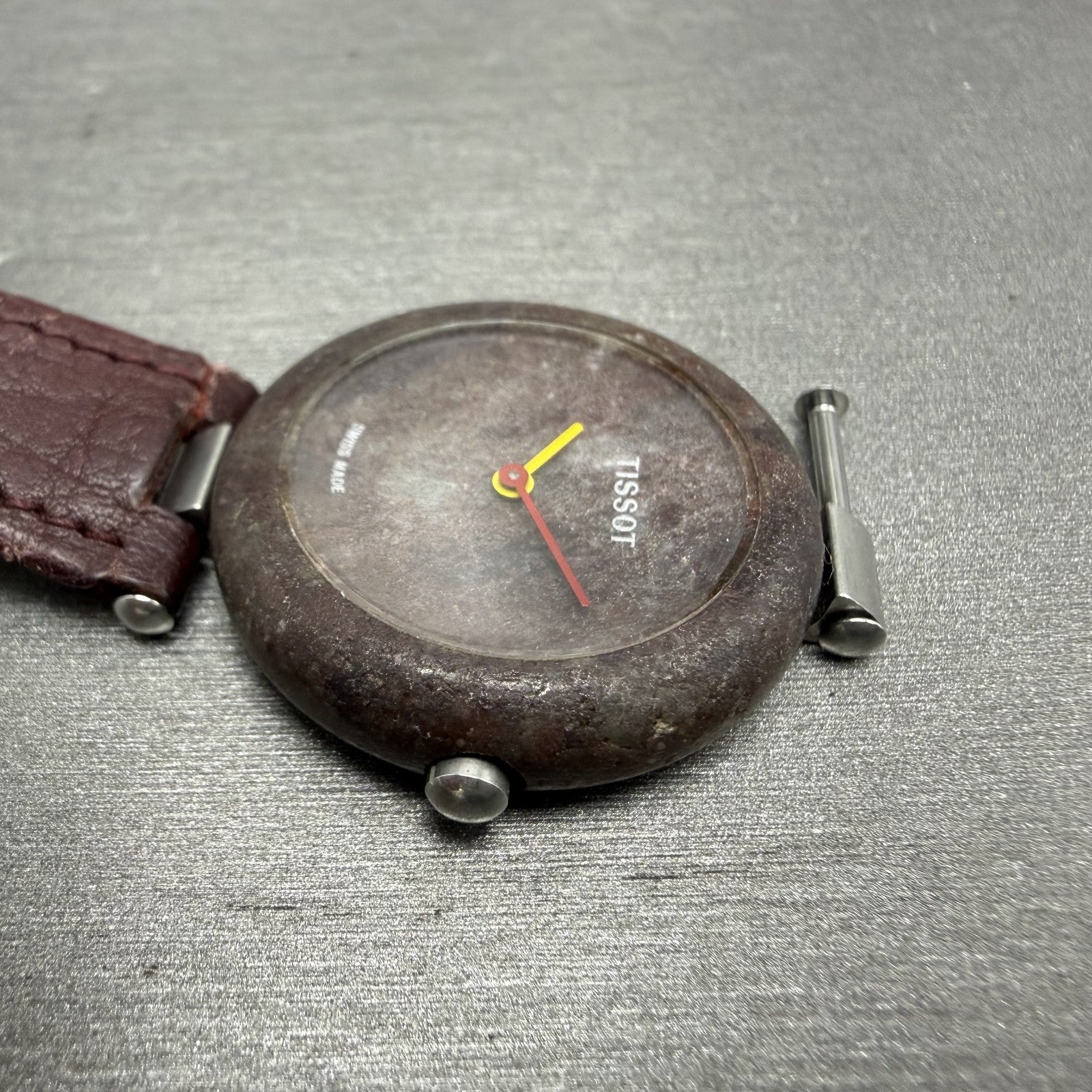 Tissot Rock Watch Women 30mm Brown Stone Dial Stone Case Round R150PARTS6