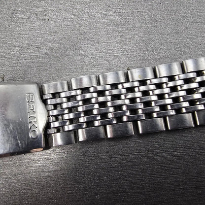Seiko Beads Of Rice Bracelet 19mm Stainless Steel Silver Tone Tri Folding ClaspK4