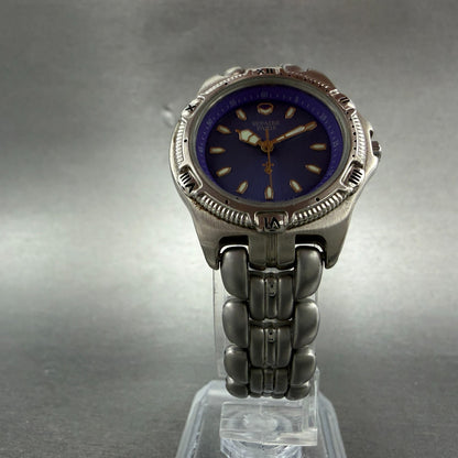 Seiko Alba Sefaire Dive Watch Women 28mm Purple Dial Steel V701-1V20 New Battery5