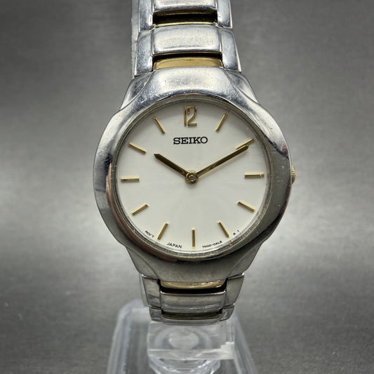 Seiko Watch Women 27mm White Dial Two Tone Round 7N00-0AD0 New Battery0