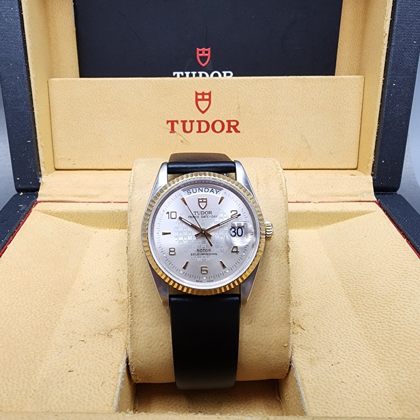 Tudor Prince Date Day Watch Men 36mm Silver Dial Two Tone  Automatic 762130