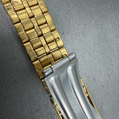 Seiko Bracelet 21mm Stainless Steel Gold Tone Tri Folding Clasp Vintage Japan G811