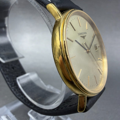 Longines Grand Classic Watch Men 33mm Gold Dial Gold Tone Date L4.720.2 New Batt3