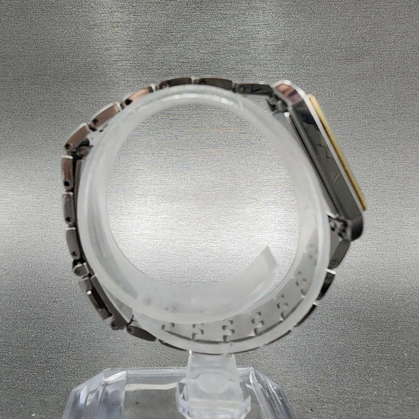 Seiko Solar Tank Watch Women 16mm White Dial Two Tone Rectangle V1160AA0 Runs8