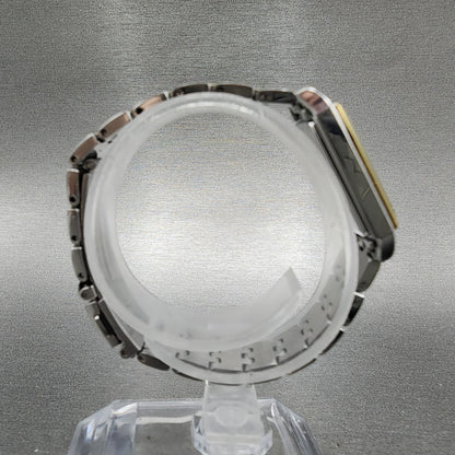 Seiko Solar Tank Watch Women 16mm White Dial Two Tone Rectangle V1160AA0 Runs8