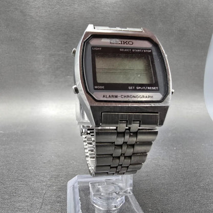 Seiko Watch Men 33mm Silver Digital Alarm Chronograph A904 PARTS Vintage6