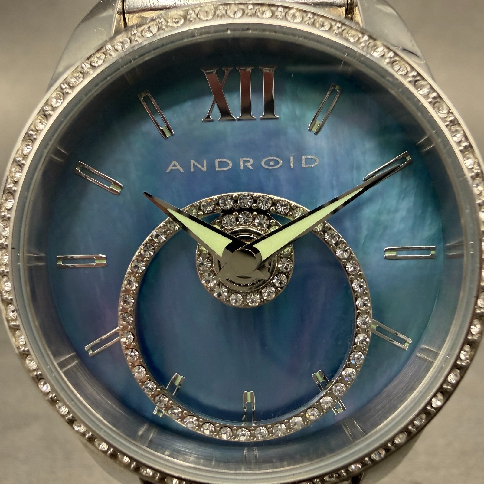ANDROID StarHalo watch Women 37mm Blue MOP Dial Steel Crystals New Battery1