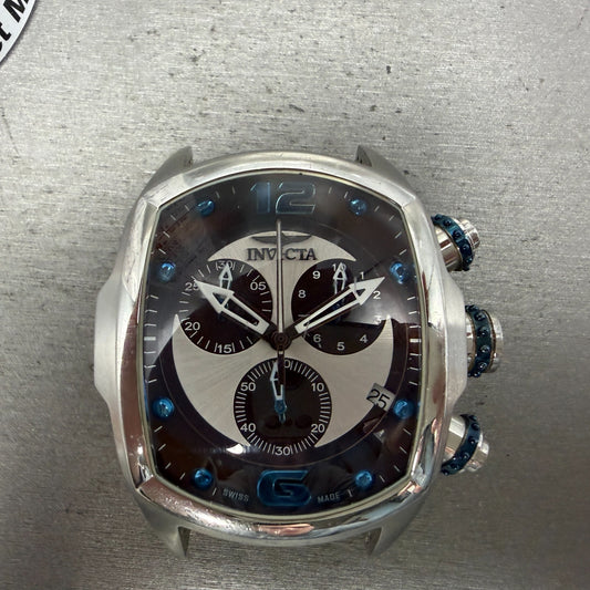 Invicta Lupah Chrono Watch Men 40mm Brown Dial Silver Tone Oval Date 6094 NewBat0