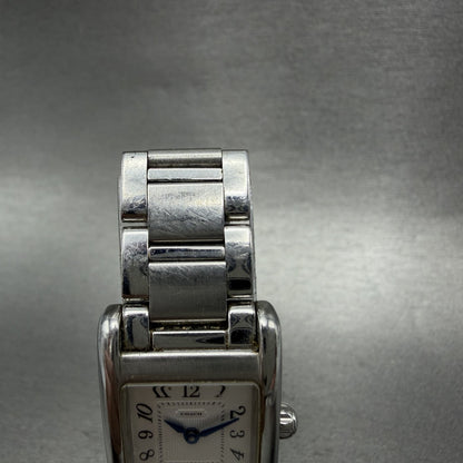 Coach Tank Watch Women 19mm White Dial Silver Tone Rectangle W002B New Battery4