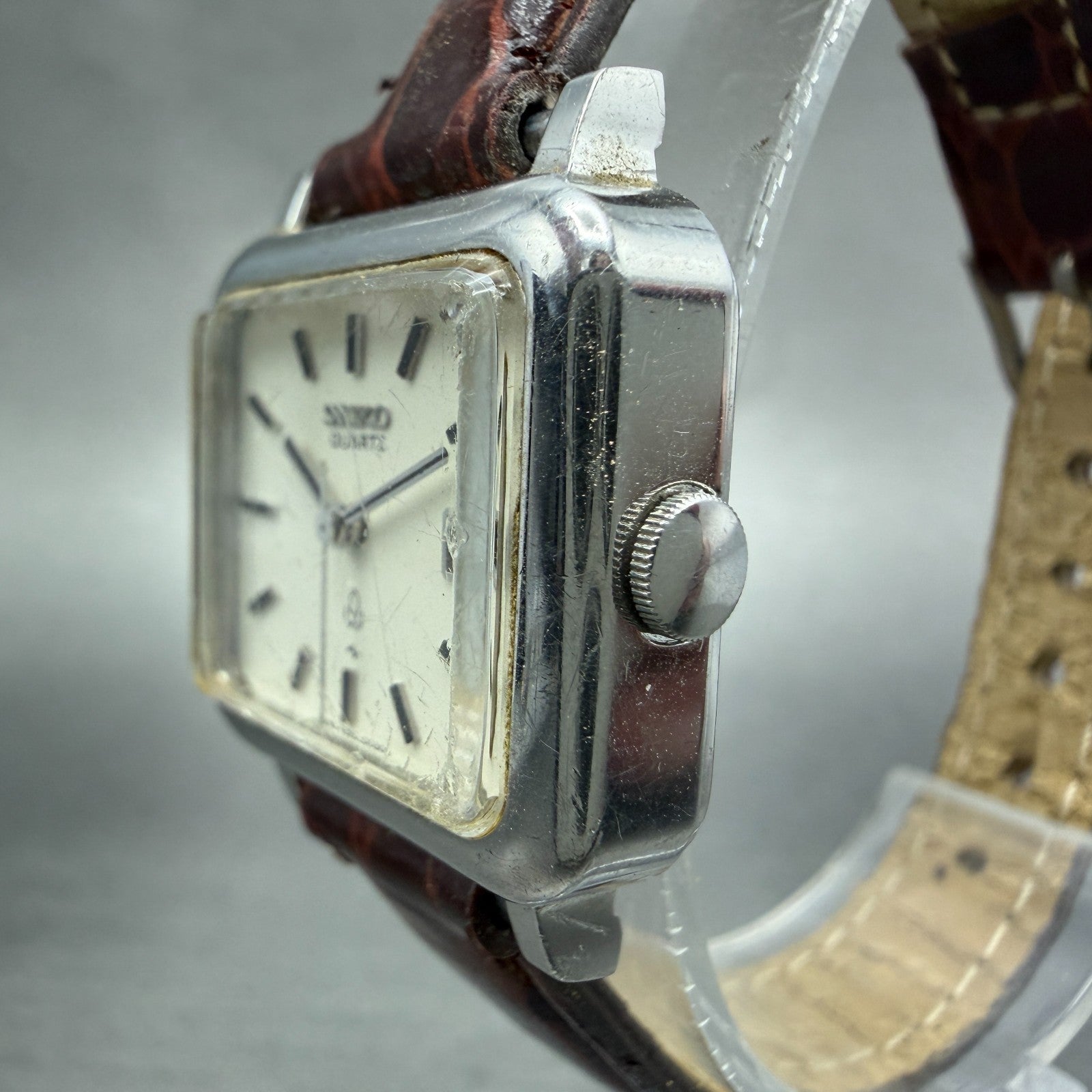Seiko Watch Women 24mm White Dial Silver Tone Date 4325-5000 New Battery Vintage2