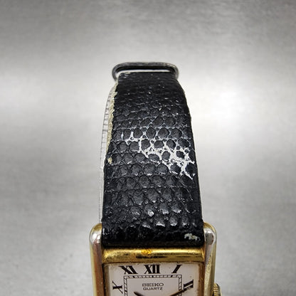 Seiko Tank Watch Women 17mm White Dial Gold Tone Rectangle 2c205019 New Battery4
