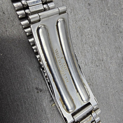 Seiko Bracelet 17mm Stainless Steel Silver Tone Tri Folding Clasp VTG Japan8