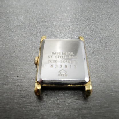 Seiko Tank Watch Women 18mm White Dial Gold Tone Rectangle 2c205019 New Battery8