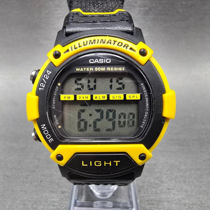 Casio Illuminator W-92H Watch Men 41mm Black Yellow Alarm Chronograph New Batt0