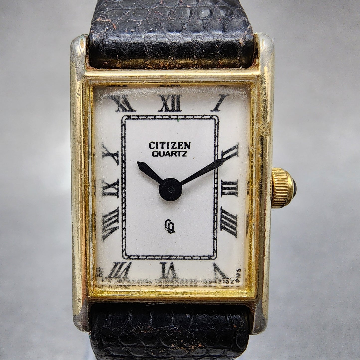 Citizen CQ Tank Watch Women 16mm White Dial Gold Tone New 3220S18604 Batt READ!1