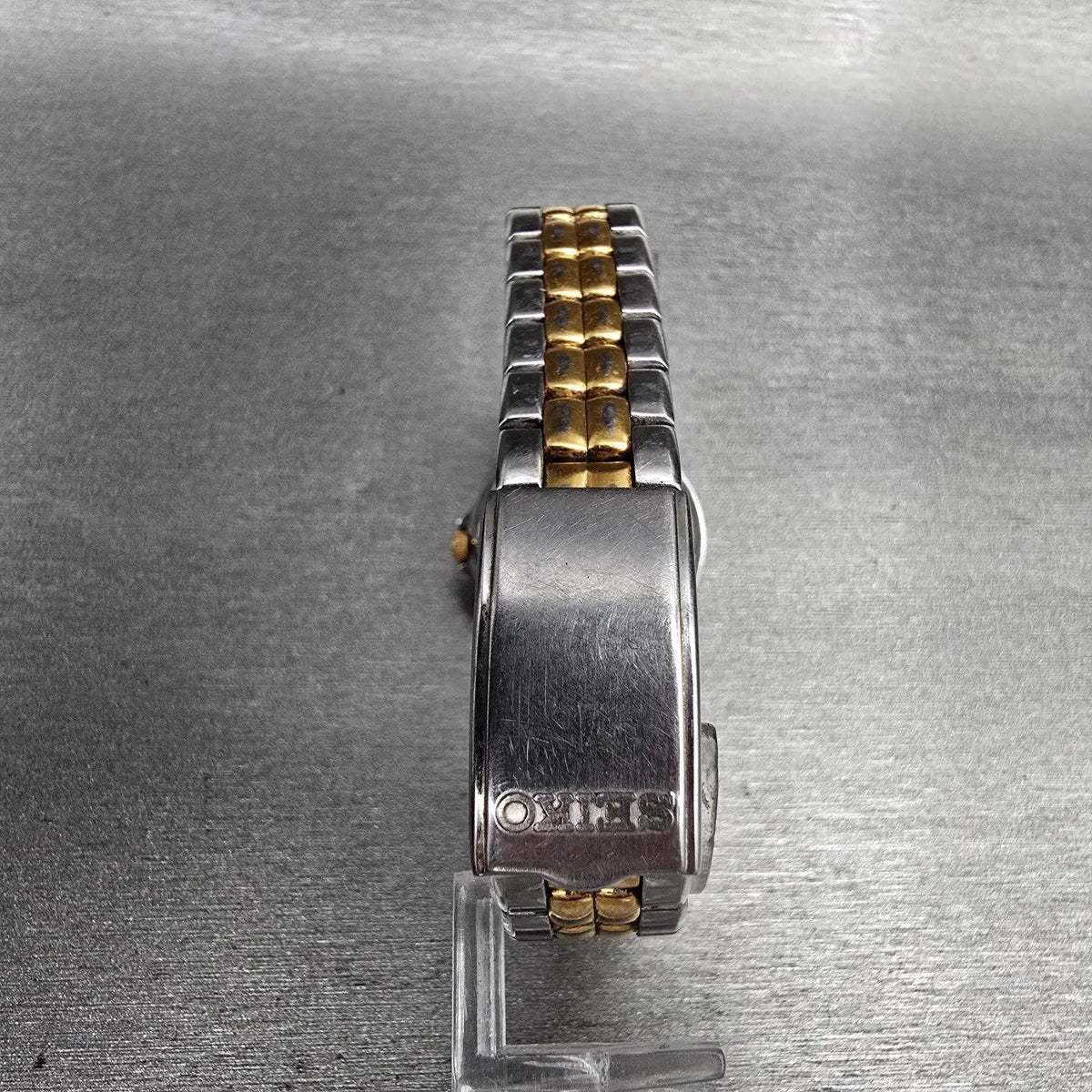 Seiko Sports 50 Watch Women 25mm Silver Dial Two Tone Date 7N82-0261 NewBatt Jp7