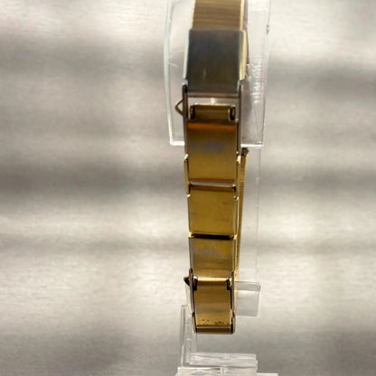 Seiko Watch Women 13mm Champagne Dial Gold Tone Rectangle 2E20-5019 New Battery7