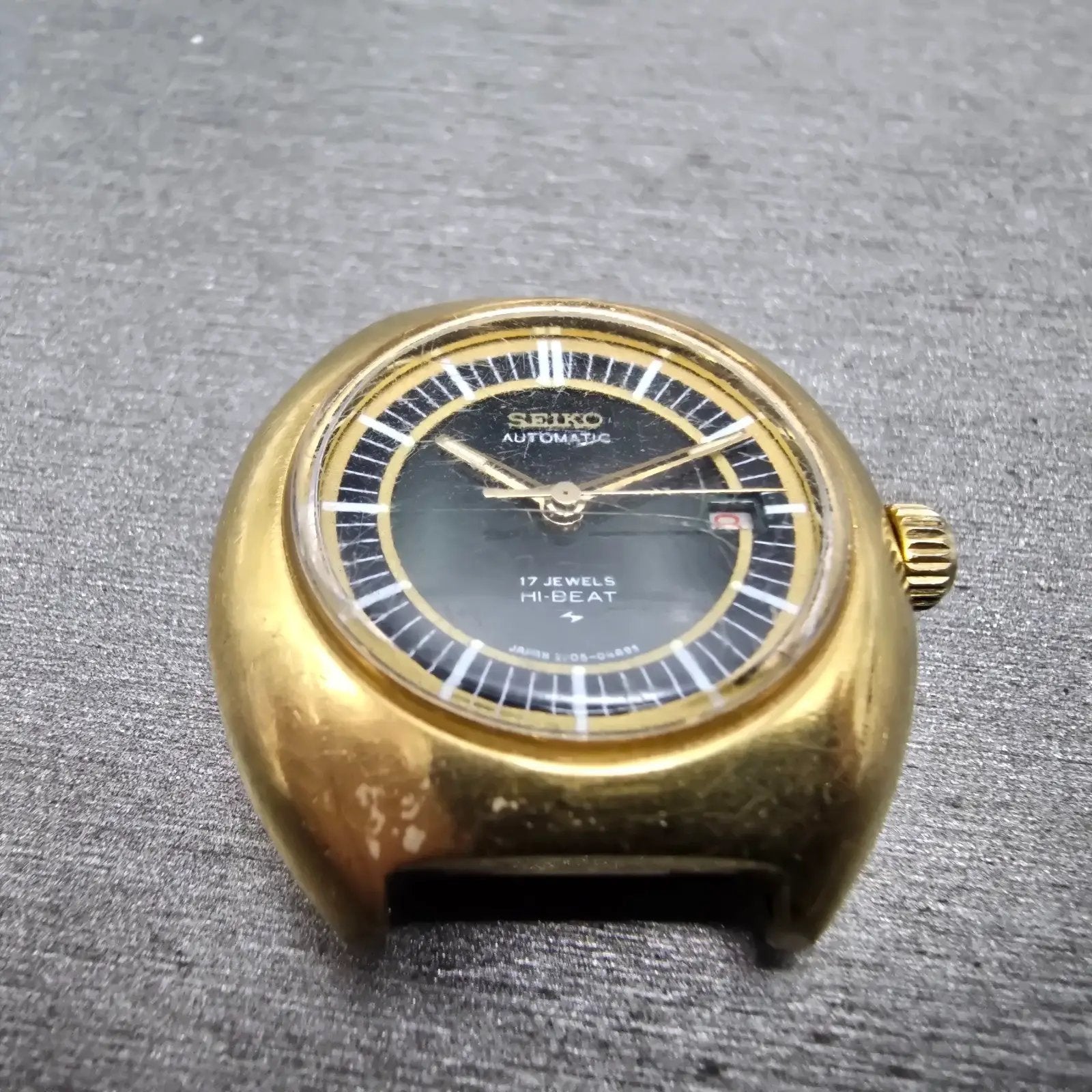 Seiko Automatic Watch Women 29mm Green Dial gold Tone Date 2205-0349 PARTS VTG3