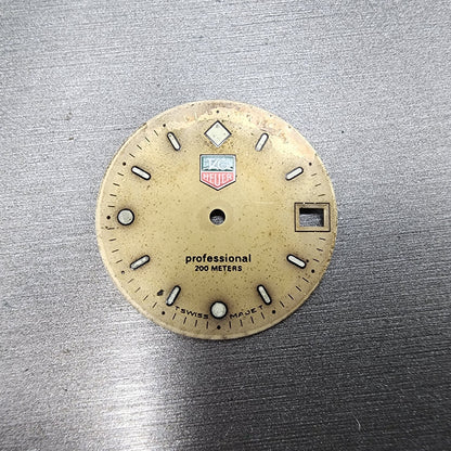 Tag Heuer Professtional 2000 Watch Dial Gold Tone Swiss Mader 26mm Date
