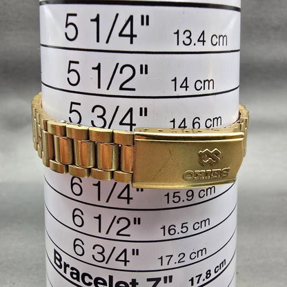Seiko SQ Watch Women 24mm Gold Dial Gold Tone Daydate Round 3E23-0A69 New Batt9