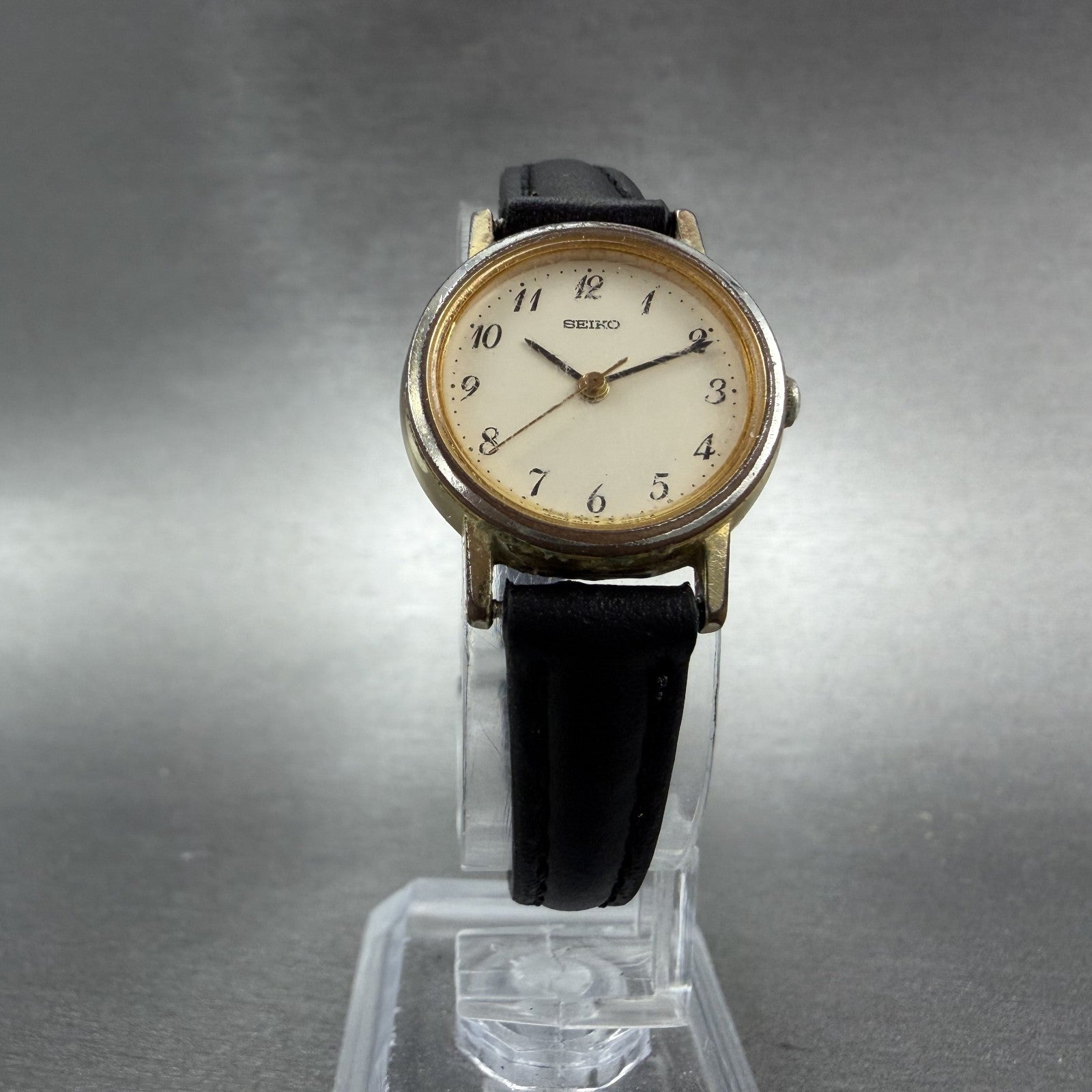 Seiko Watch Women 21mm White Dial Gold Tone Round 4N21-0042 New Battery5