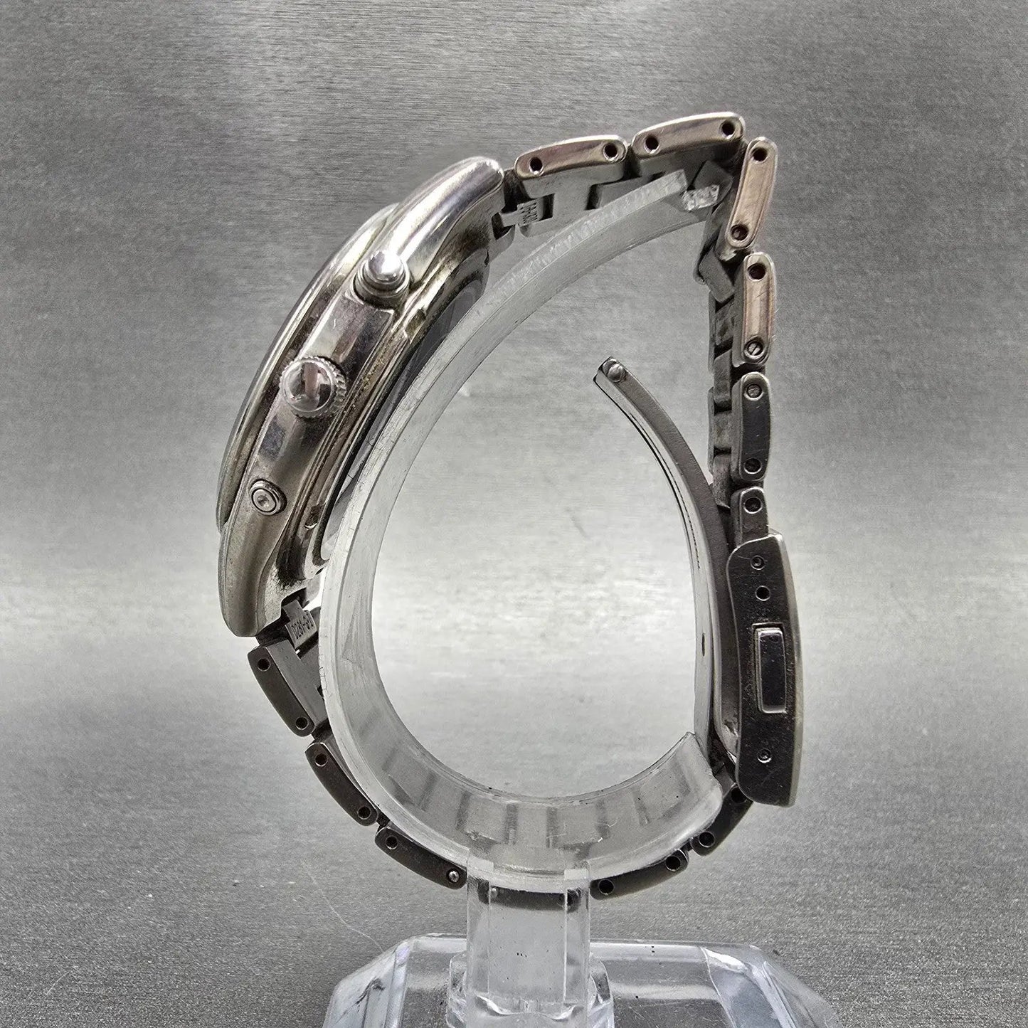 Seiko Solar Atomic Watch Men 38mm Black Dial Titanium Atomic Date 7B22 PARTS!7