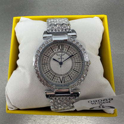 Invicta Wildflower Watch Women 34mm White Dial Silver Tone Crystal Accents 690600