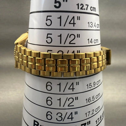 Seiko SQ Watch Women 25mm Gold Dial Gold Tone Daydate Round 3Y03-0060 New Batt7
