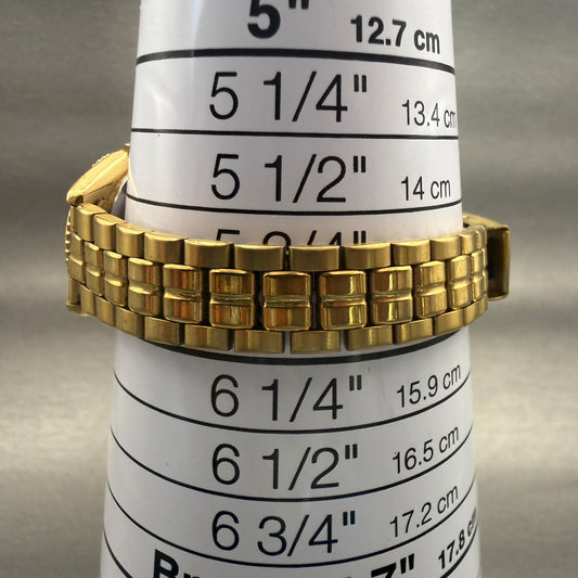 Seiko SQ Watch Women 25mm Gold Dial Gold Tone Daydate Round 3Y03-0060 New Batt7
